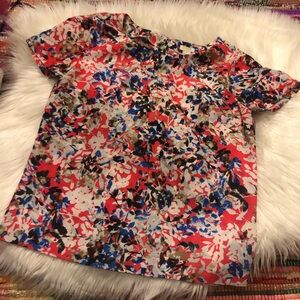 j crew floral blouse